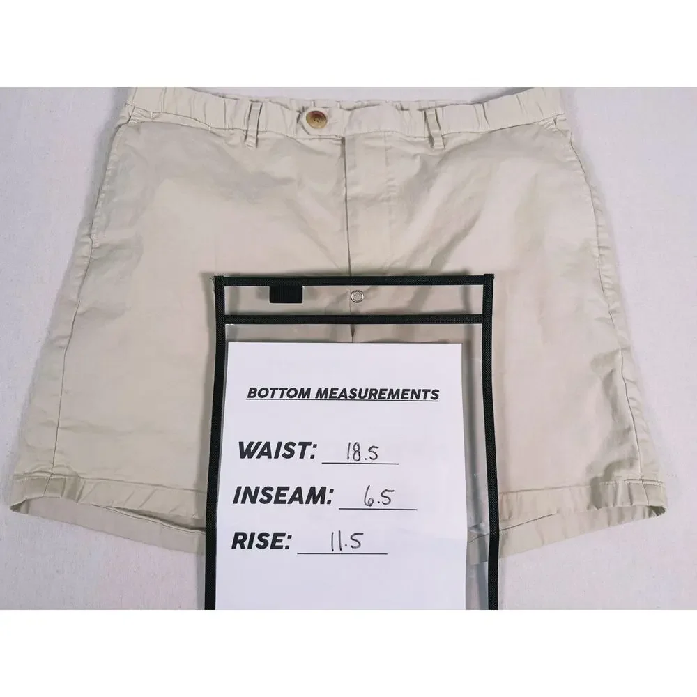 Proper Cloth Mens Chino Shorts Cotton Size 36 Khaki Beige Golf Preppy Stretch